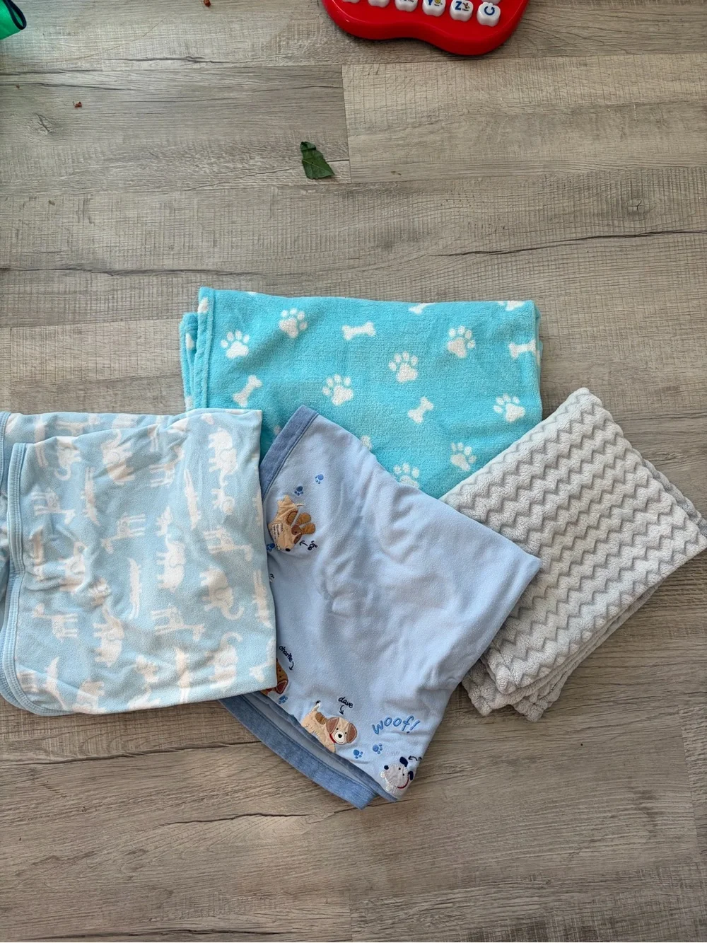 VINTAGE Carter's Baby Blanket Set in Light Blue, Aqua & Gray